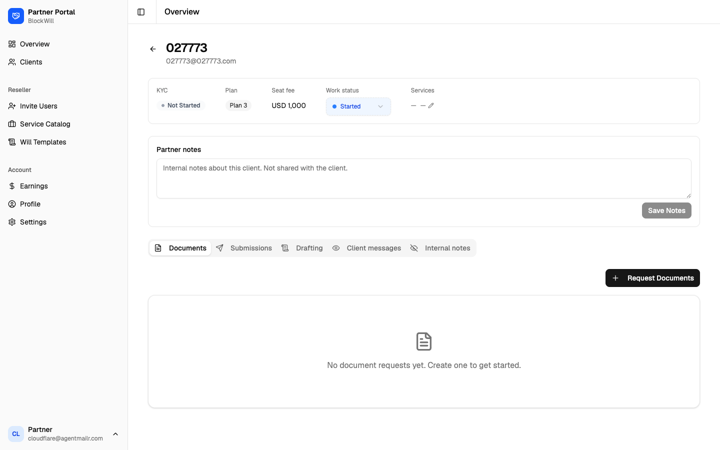 Reseller client detail