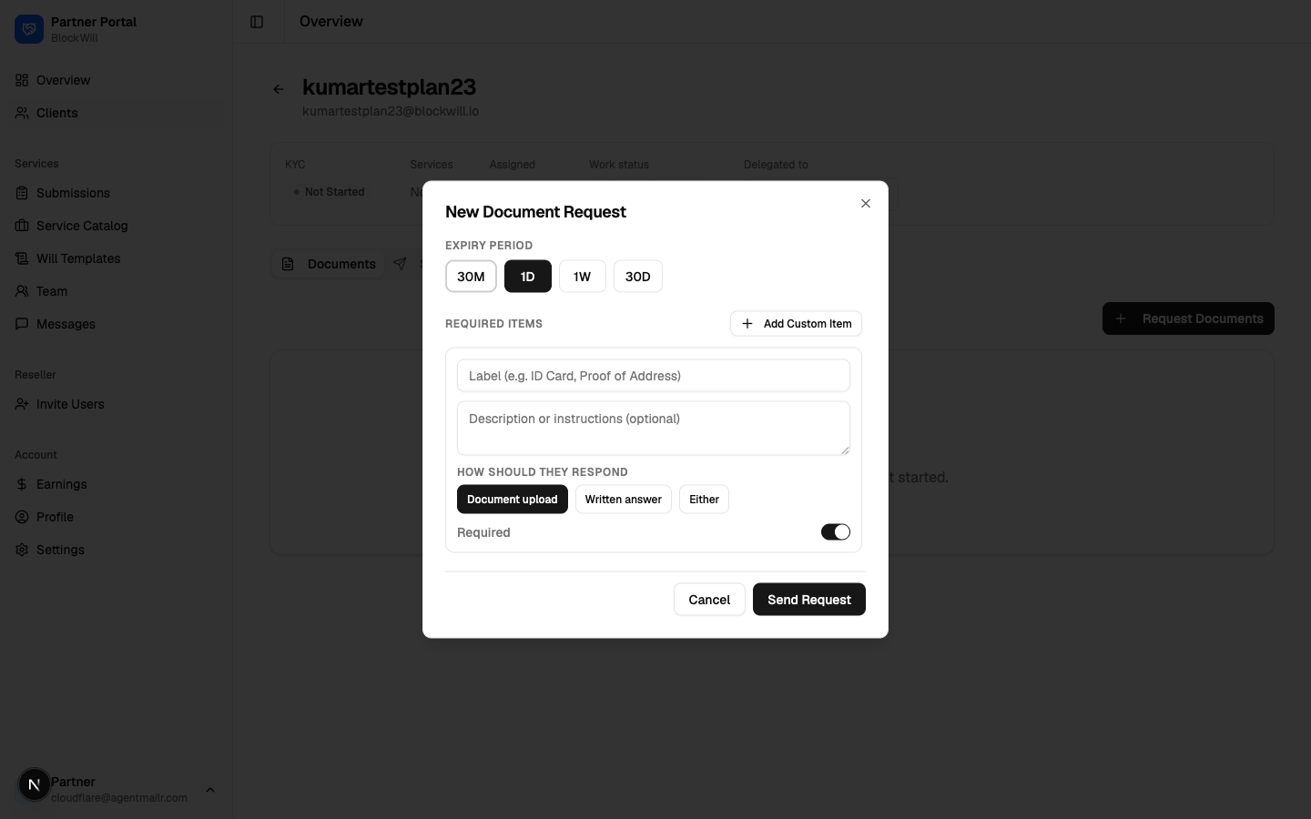 New document request
