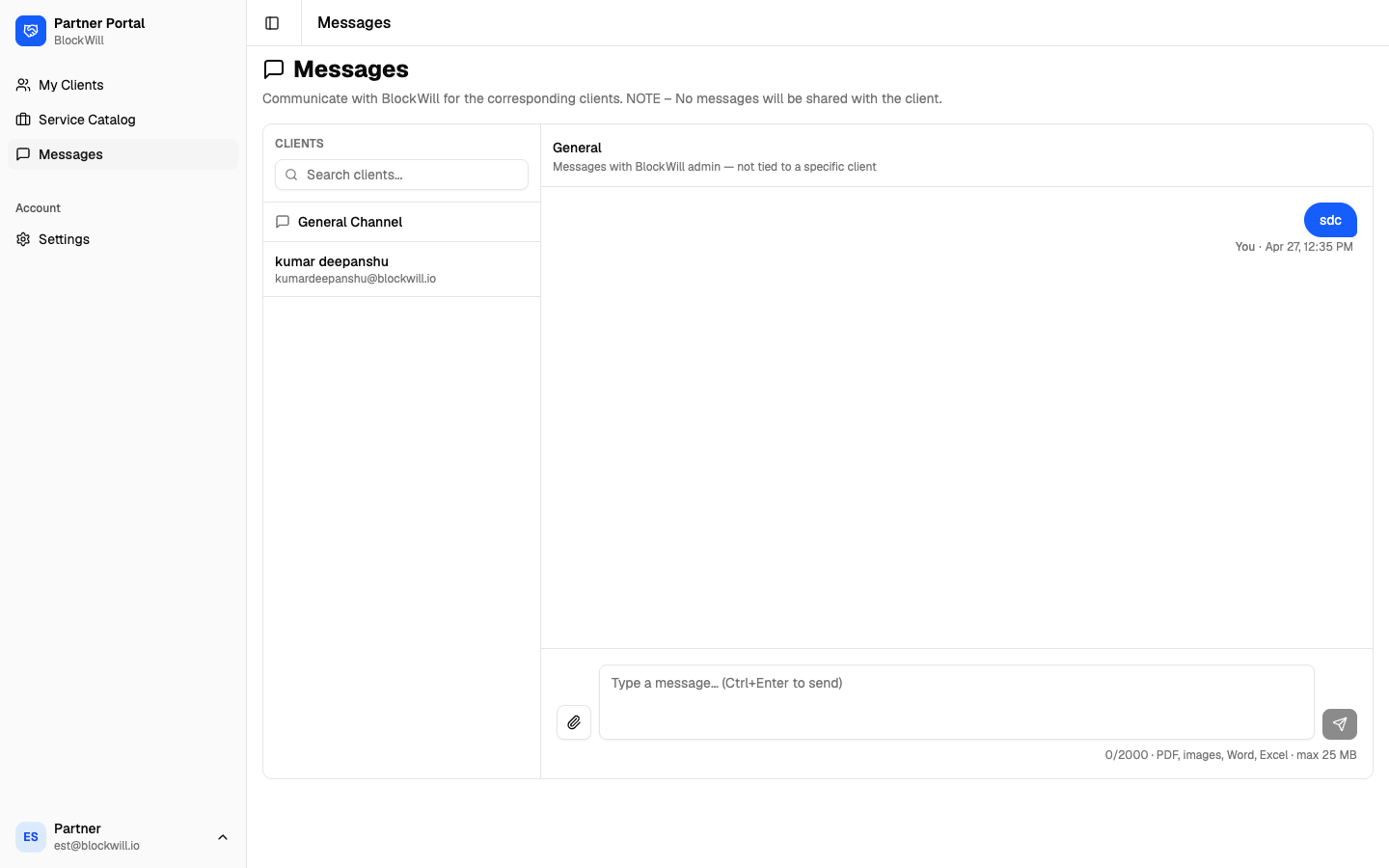 Team member messages