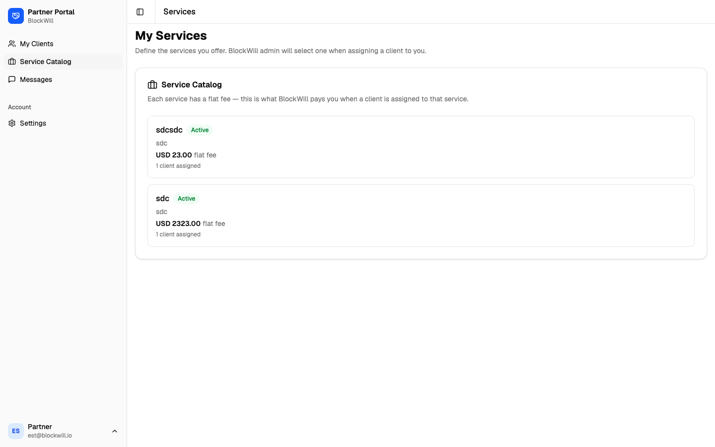 Team member service catalog